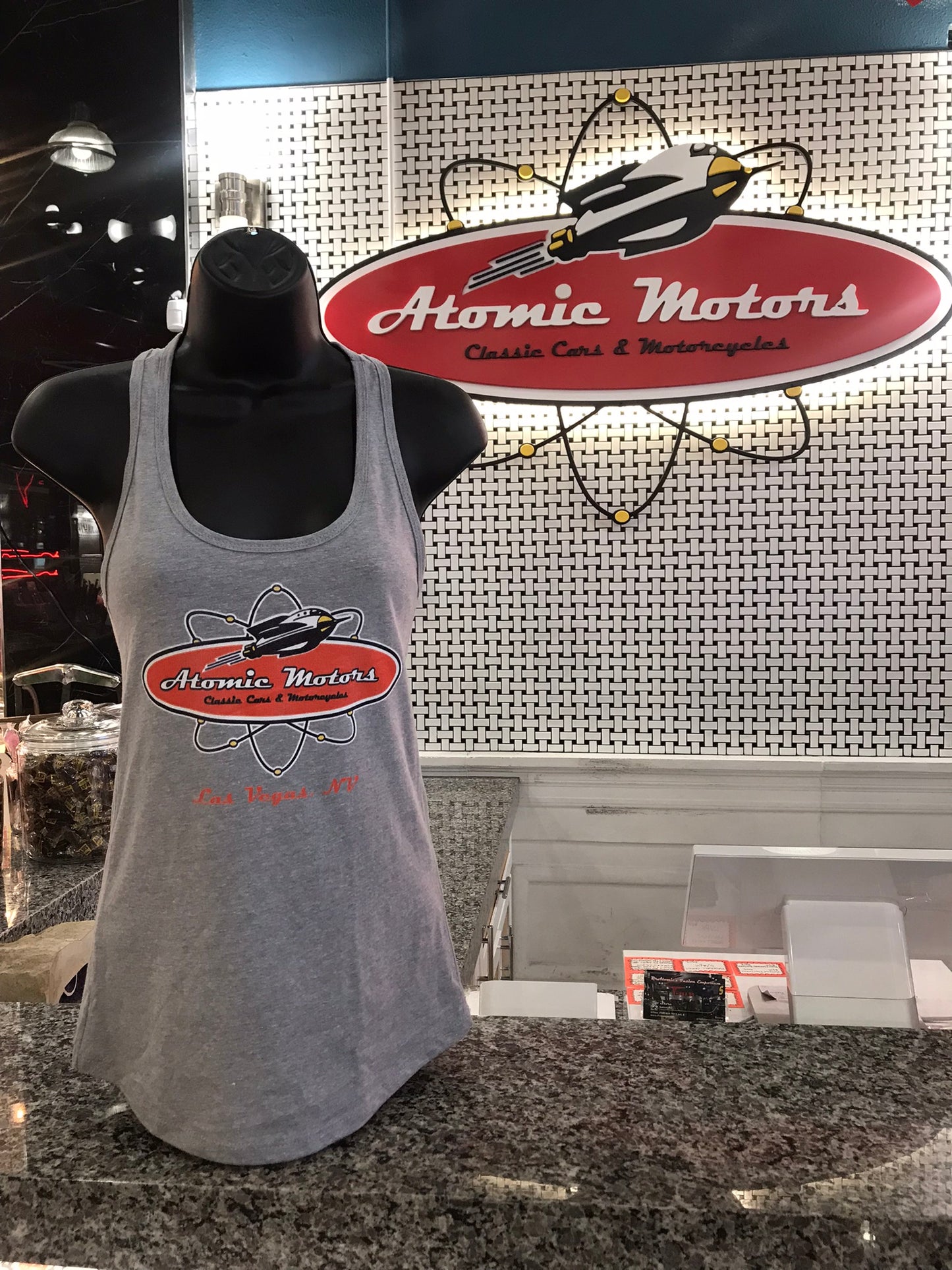 Ladies,Atomic Motors Rocket,Tank,Heather Grey