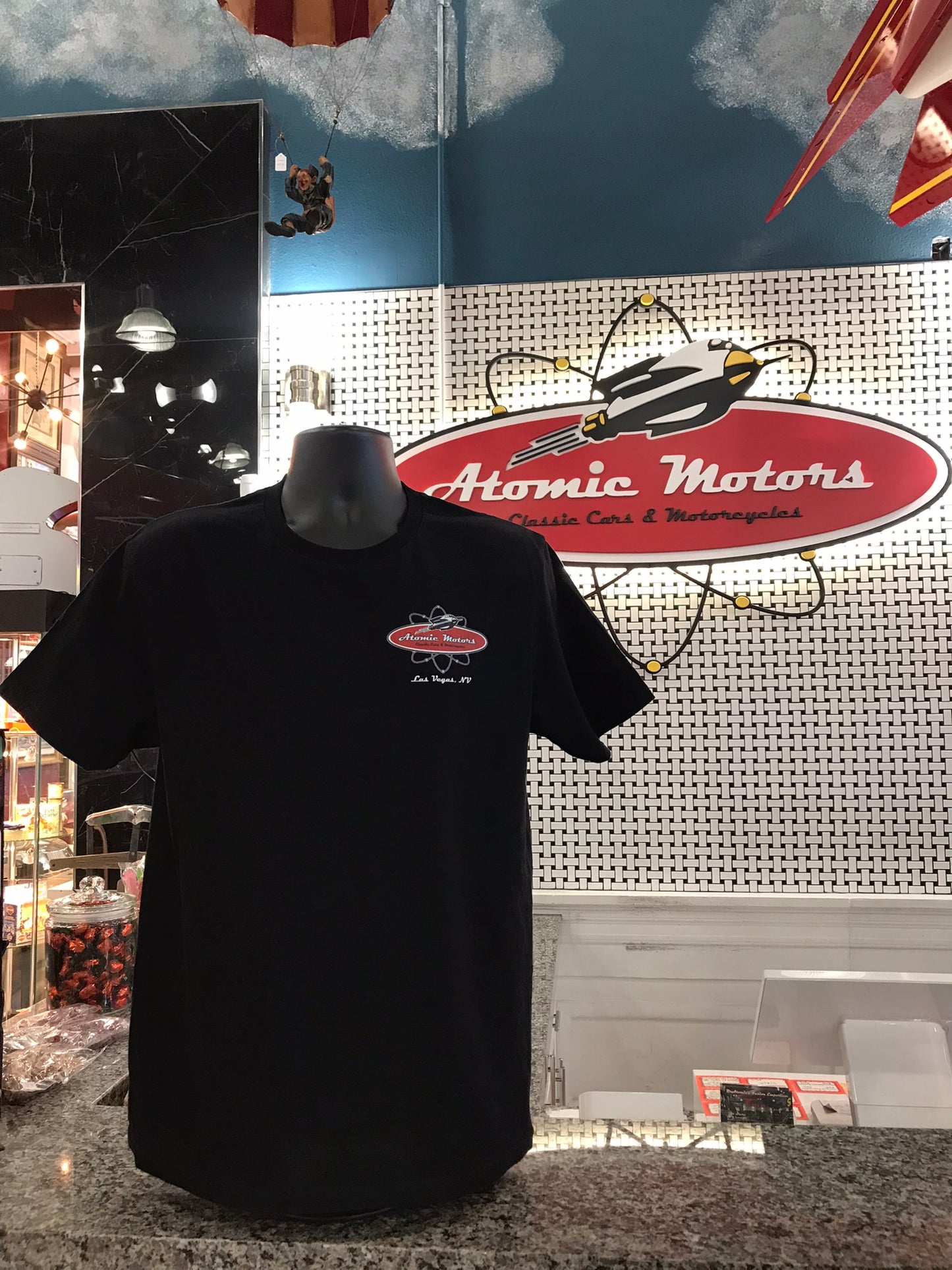 T-Shirt,Red Car Pinup,Black