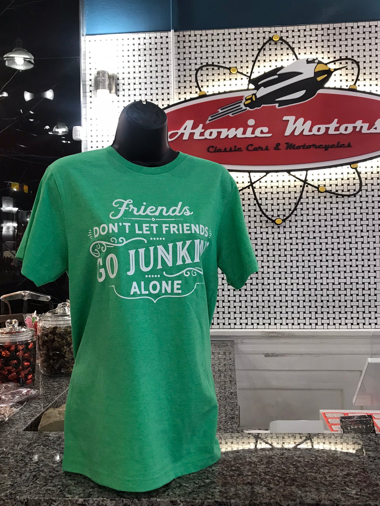 Ladies T-Shirt,Friends Don't Let Friends,Heather Green