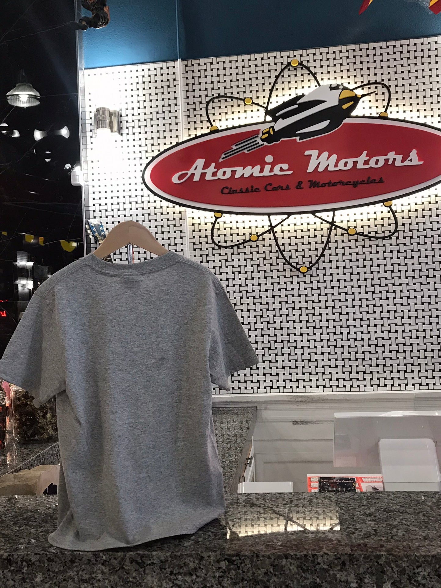 Youth T-Shirt,Atomic Motors,Athletic Grey