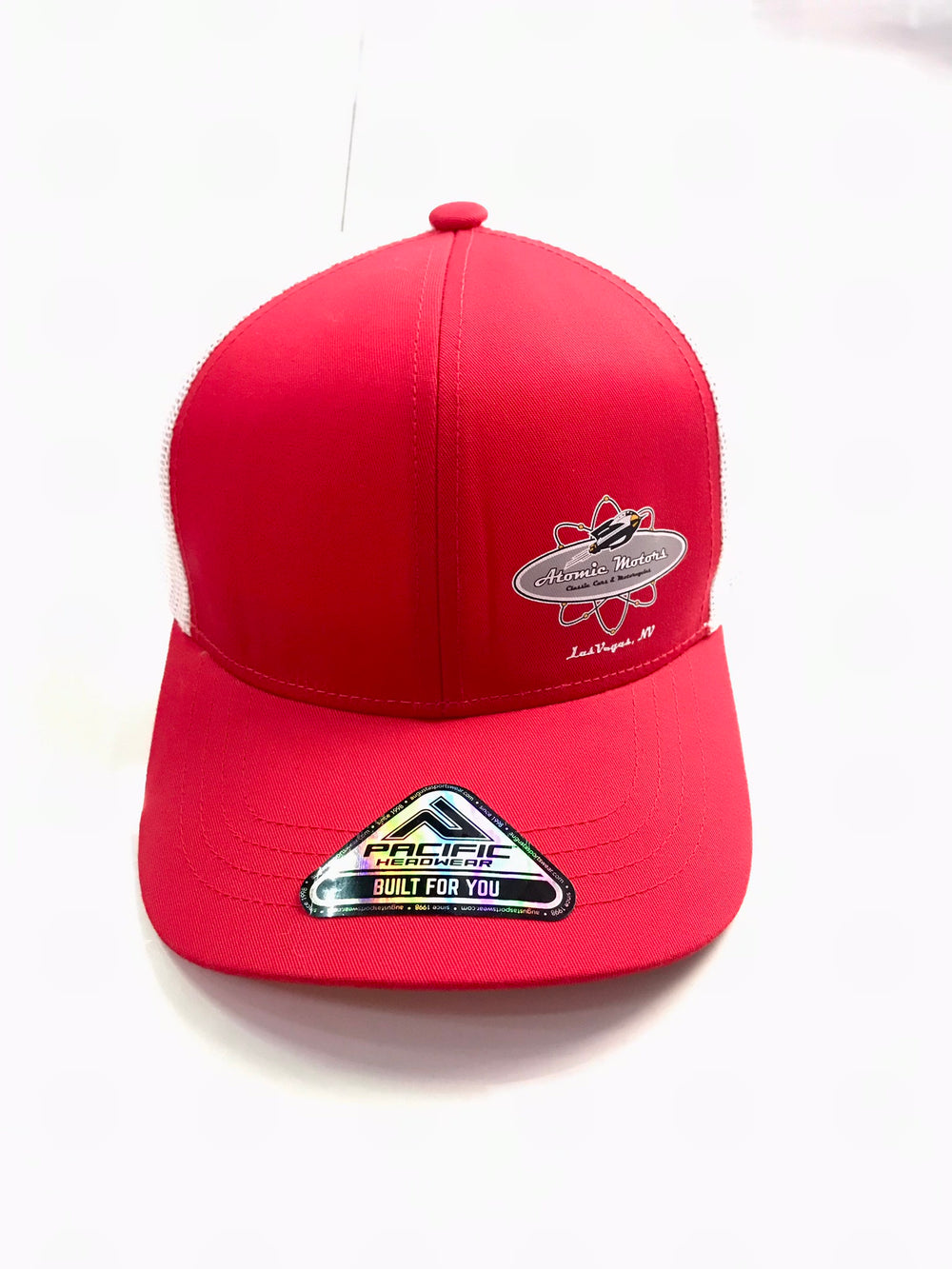 Atomic Motors Youth Adjustable Head Ware, Red & White