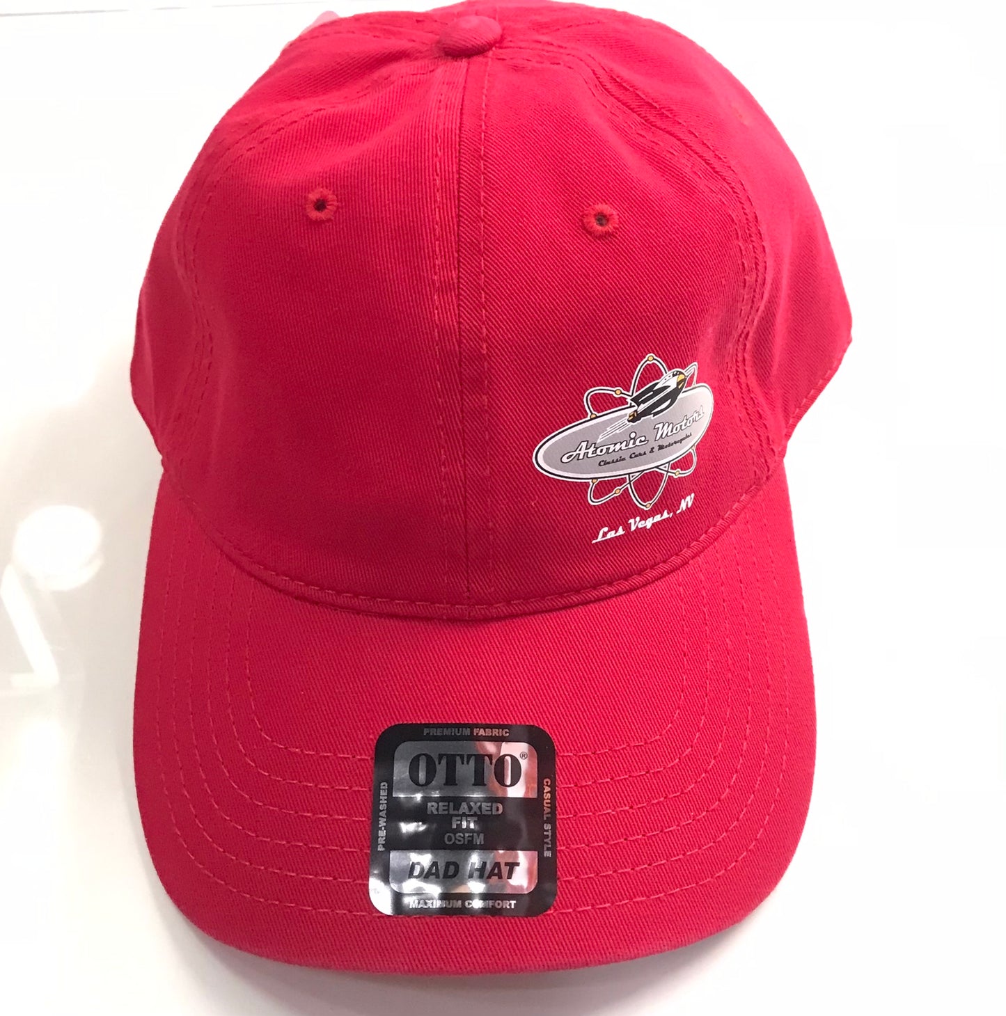 Atomic Motors OTTO Relaxed Fit Dad Hat,Red
