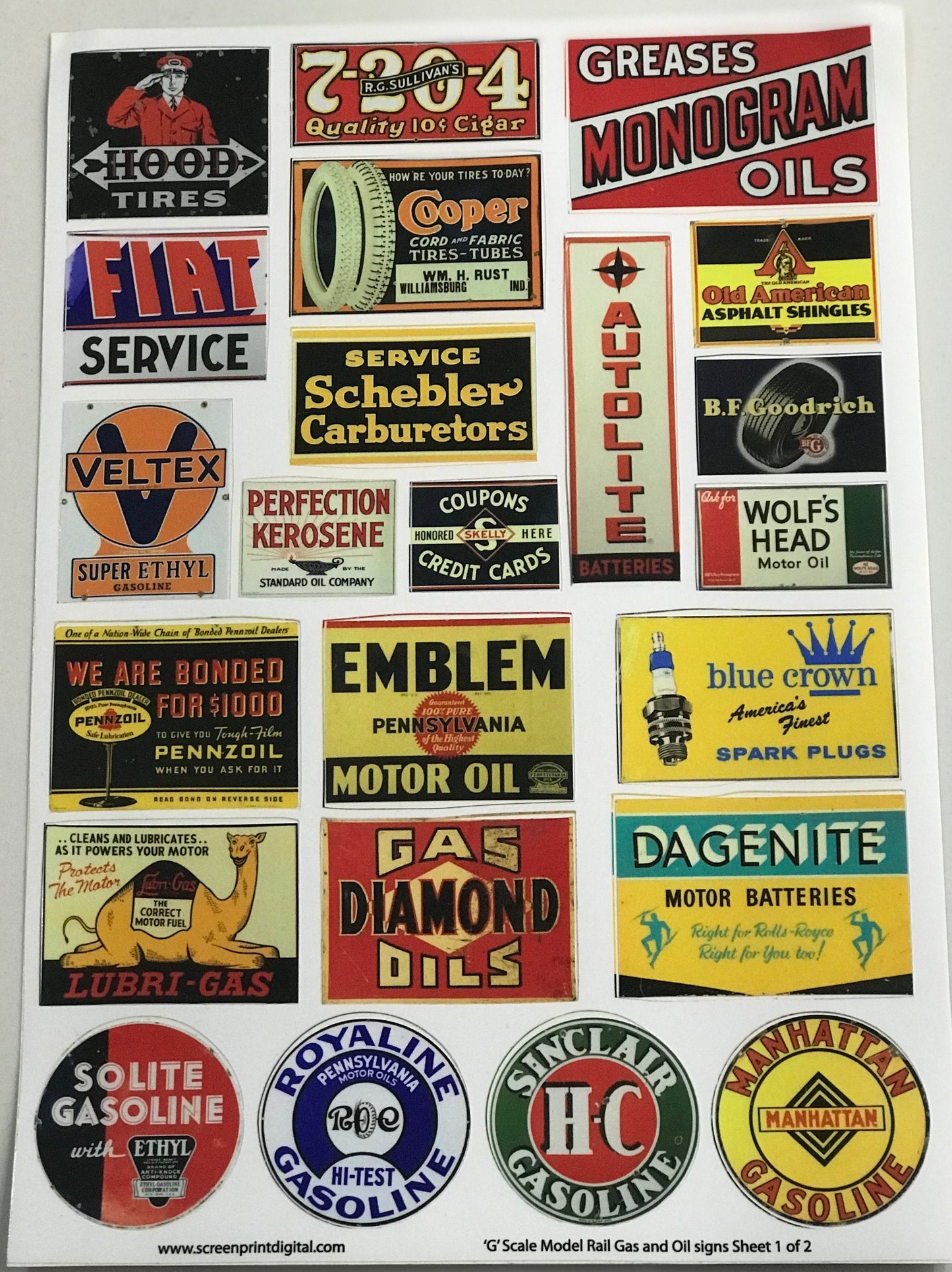 Decal,Vintage Style Decal Sheet,Greases Oil