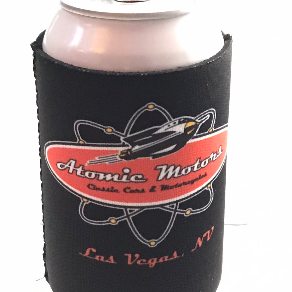 Coozie,Atomic Motors Rocket Logo,Black