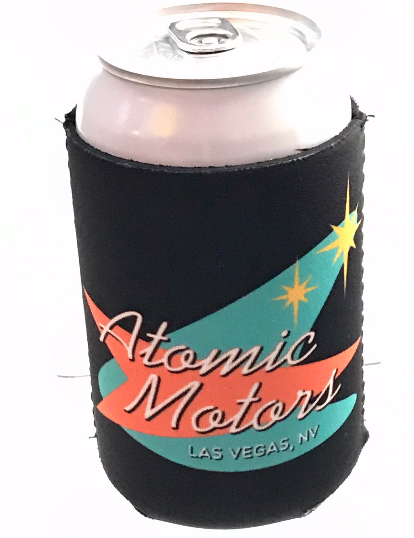 Coozie,Atomic Motors Retro Logo,Black