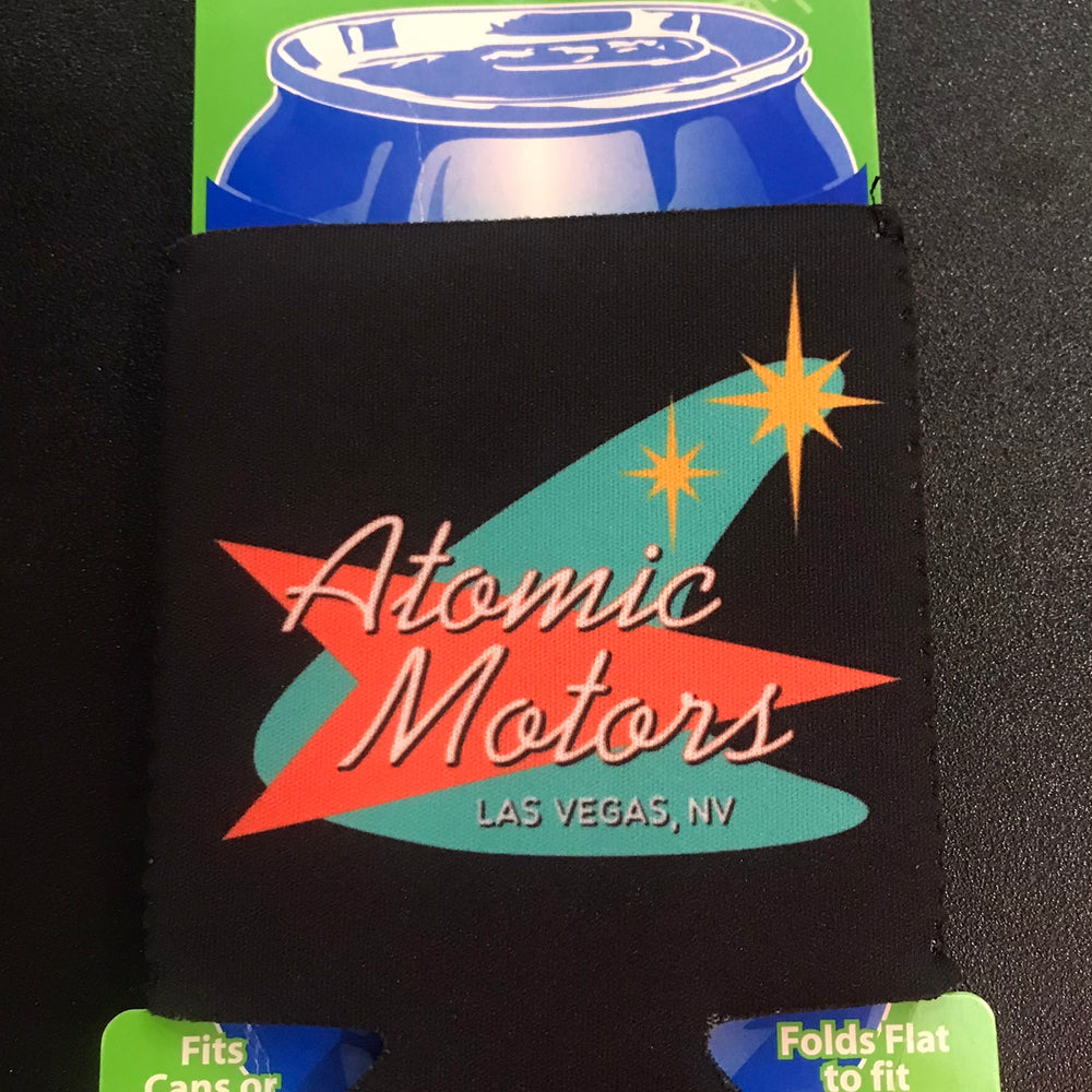 Coozie,Atomic Motors Retro Logo,Black