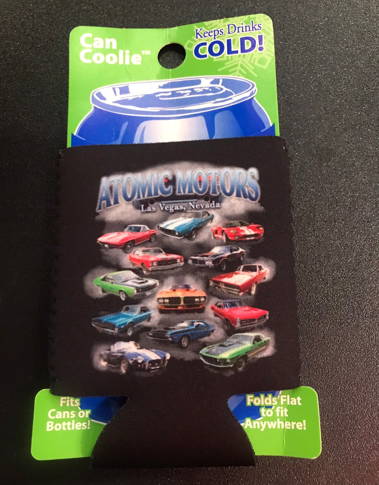 Coozie,Atomic Motors,Muscle Car Heaven, Black