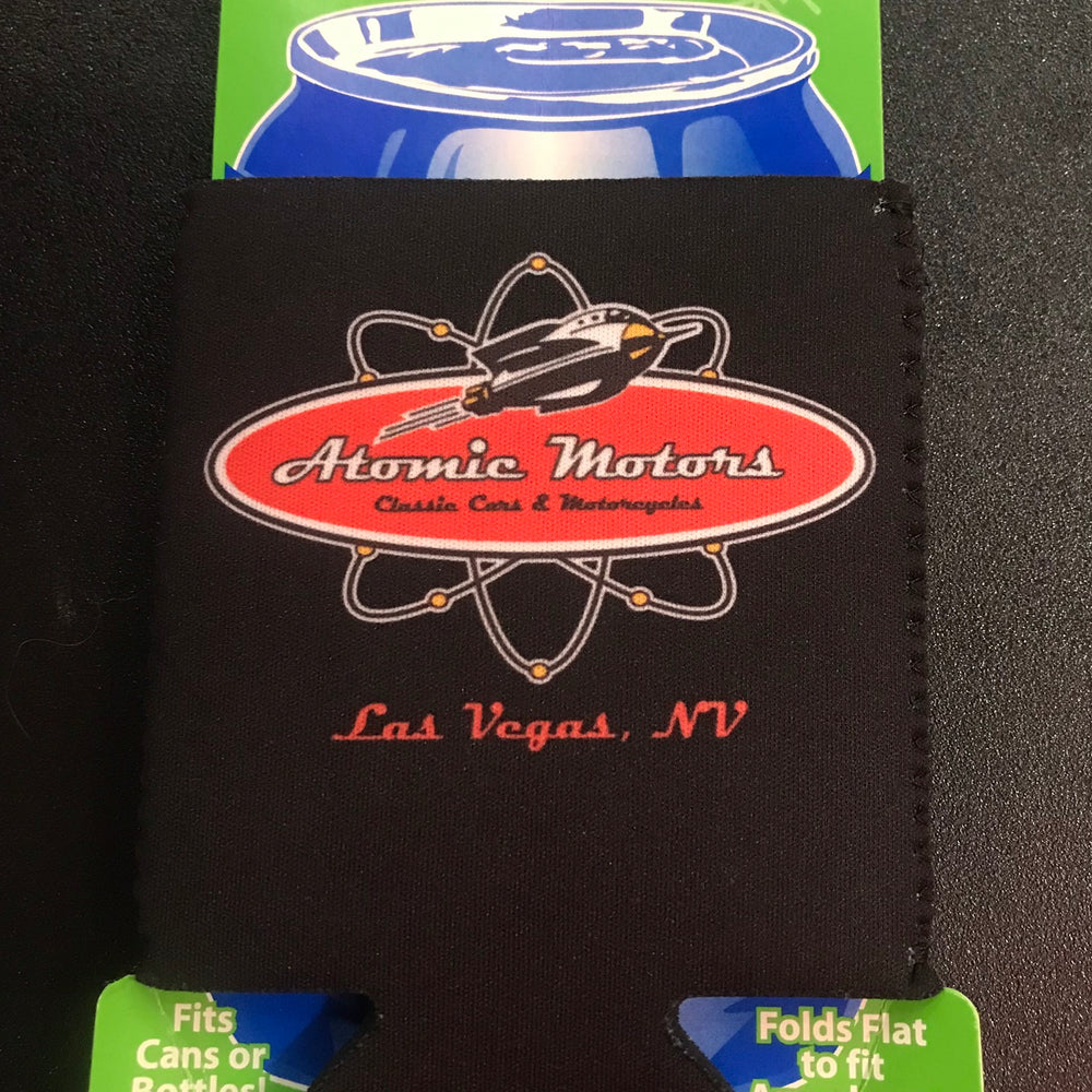 Coozie,Atomic Motors Rocket Logo,Black