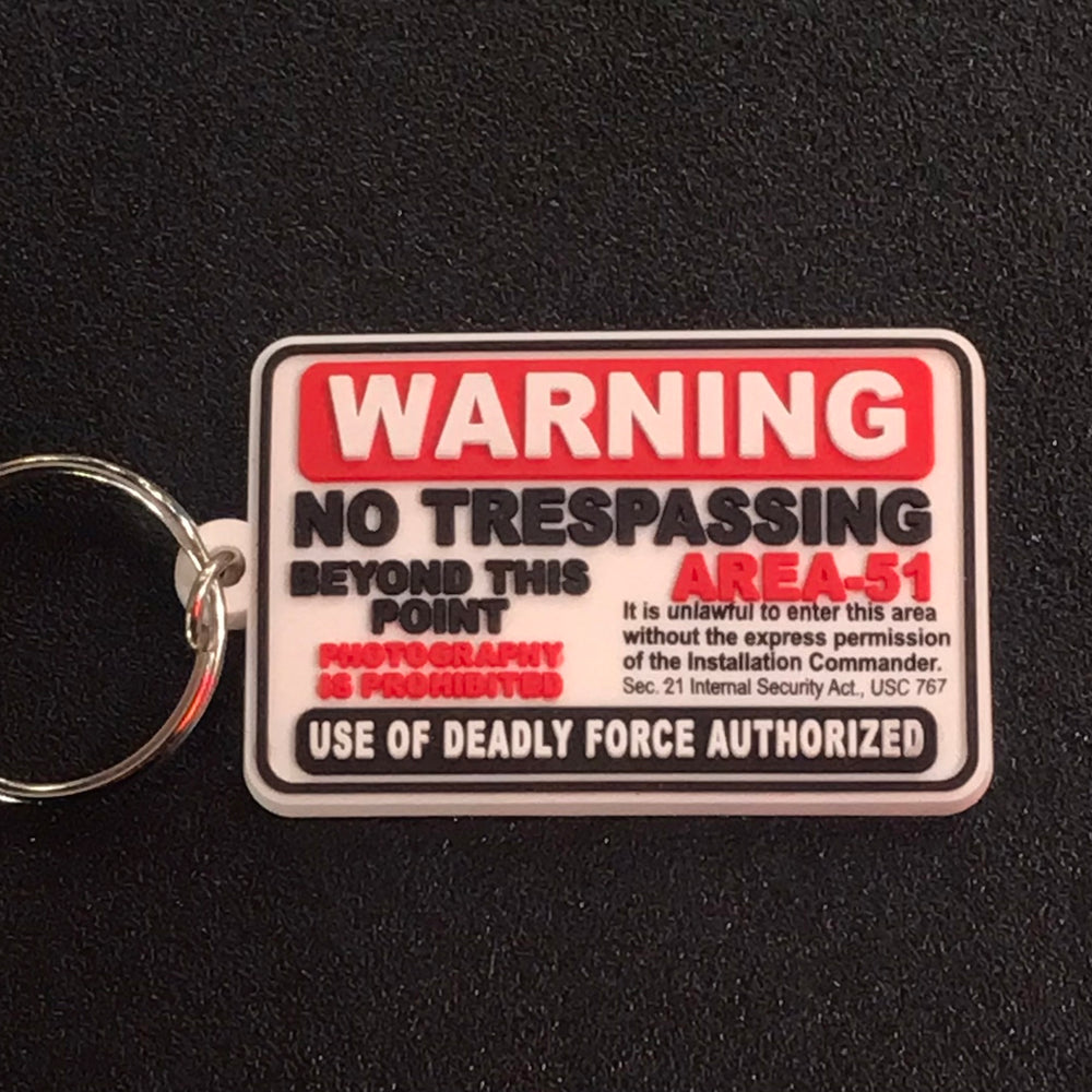 Keychain,Warning No Tresspassing