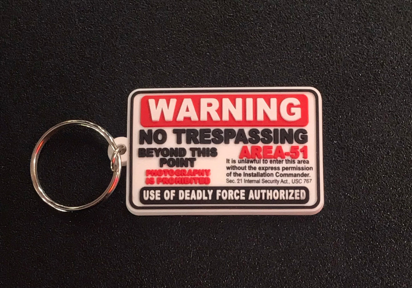 Keychain,Warning No Tresspassing