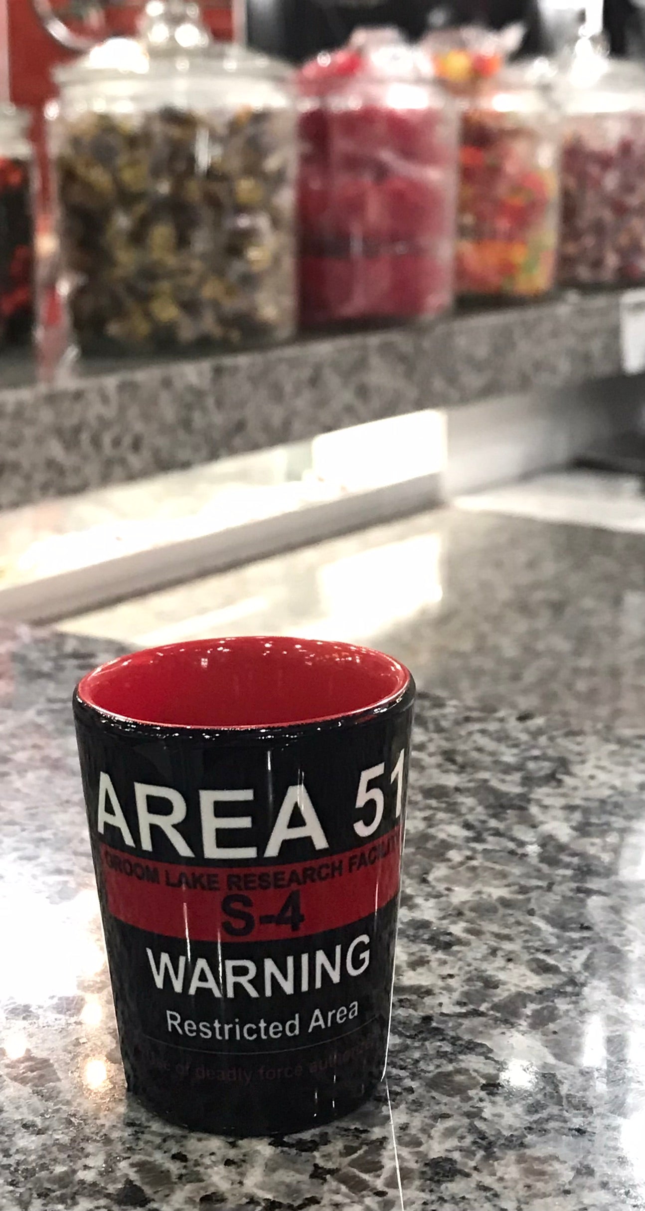 Shot Glass,Area 51 Black & Red