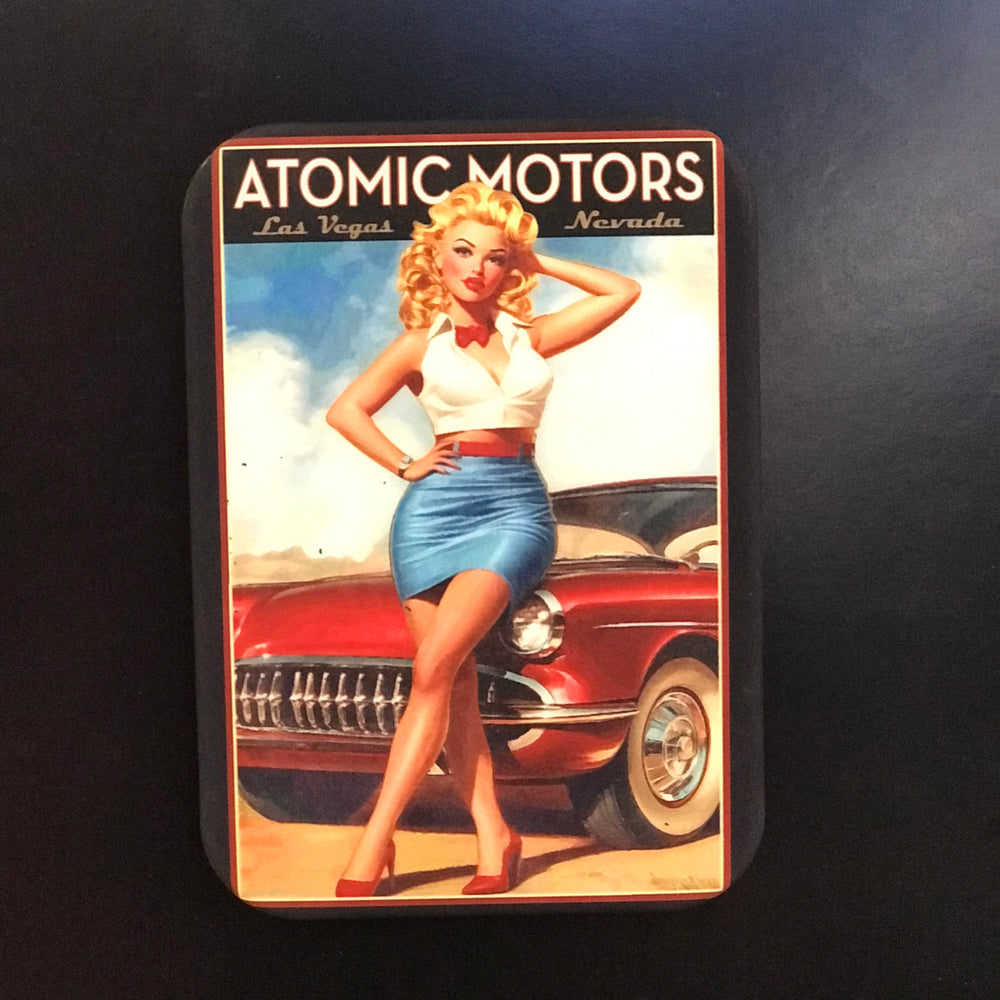 Magnet,Atomic Motors,Red Car Pinup