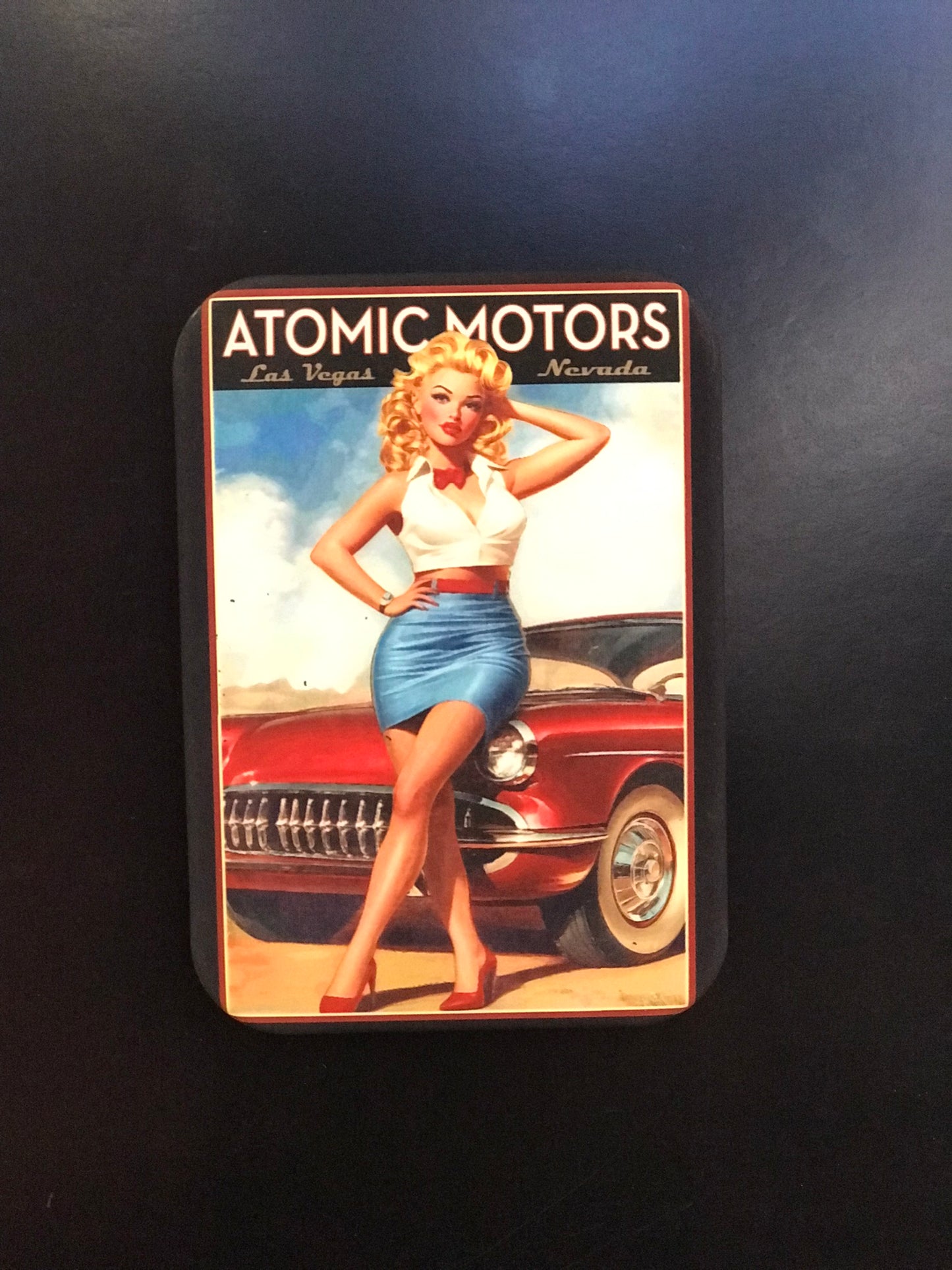 Magnet,Atomic Motors,Red Car Pinup