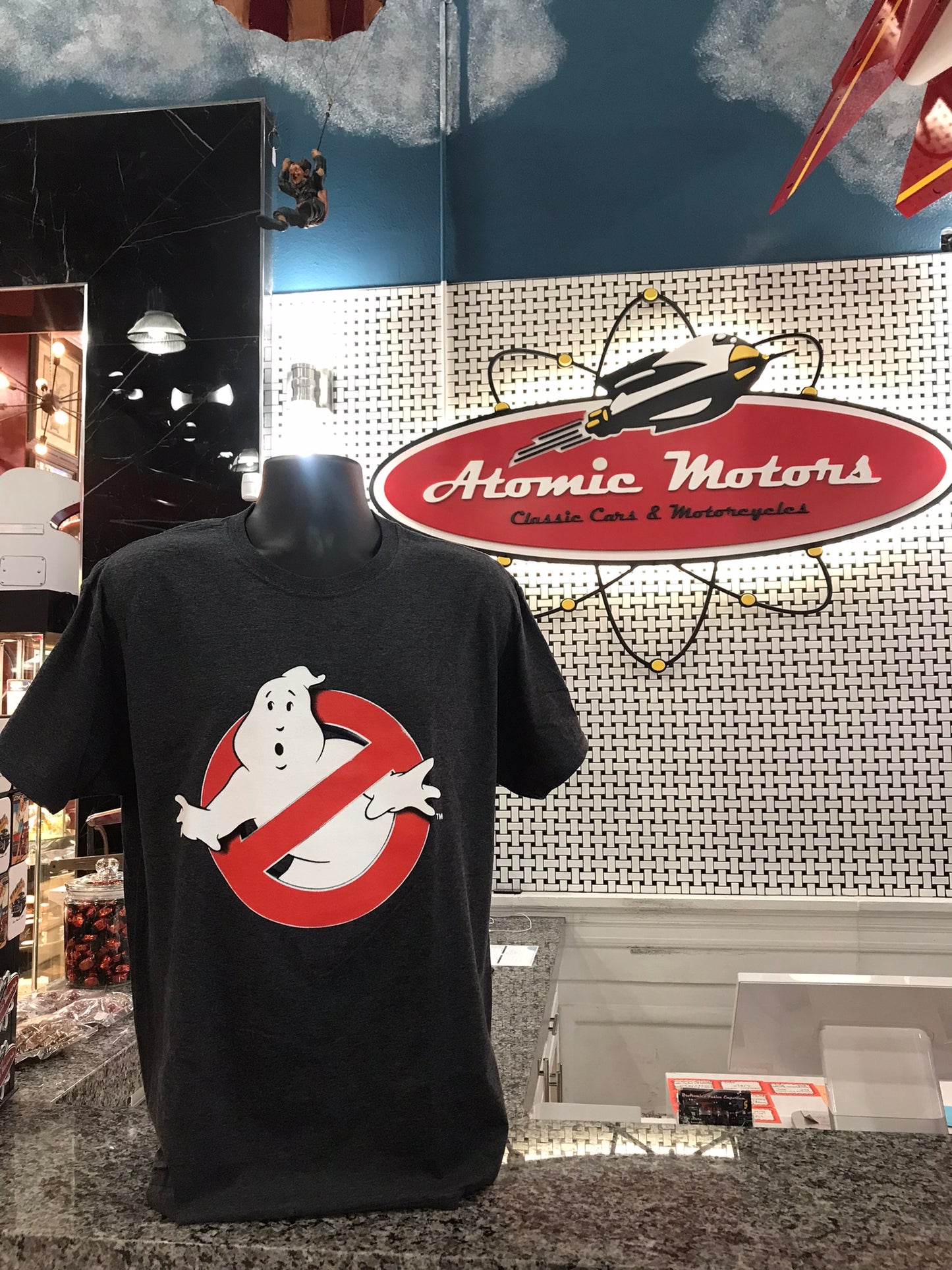 T-Shirt,Ghost Buster,Charcoal Gray