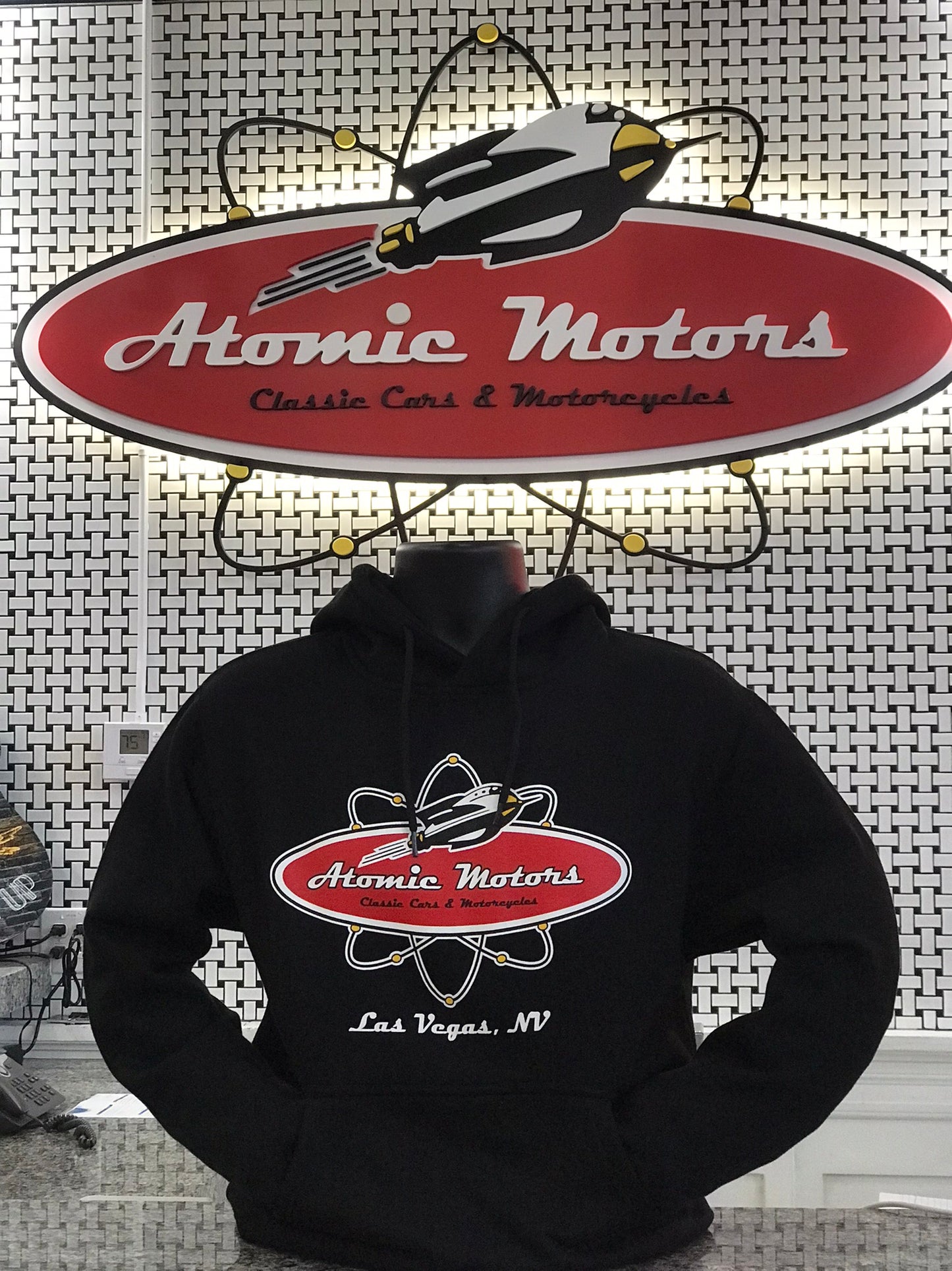 Hoodie,Atomic Motors,Black