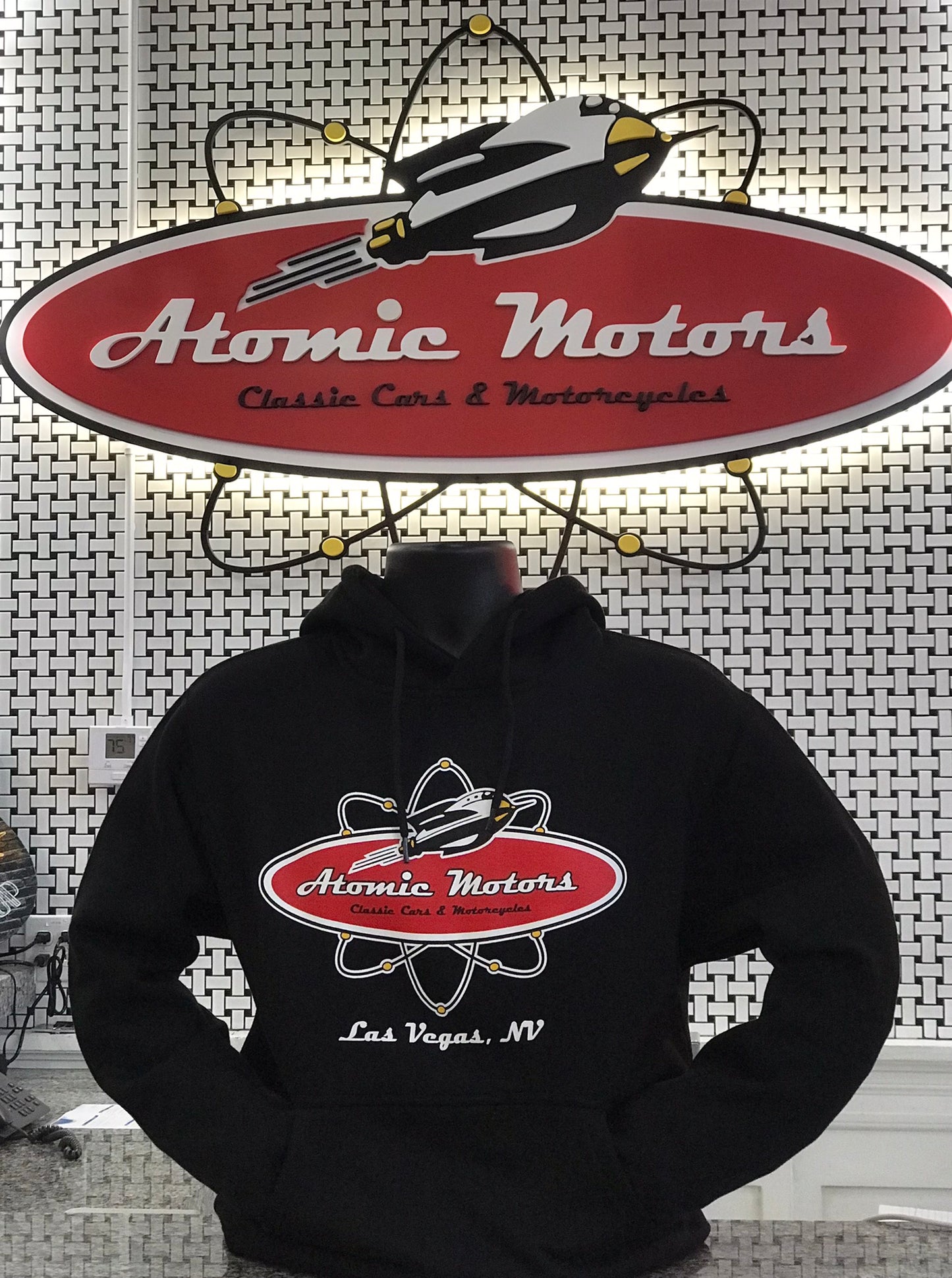 Hoodie,Atomic Motors,Black