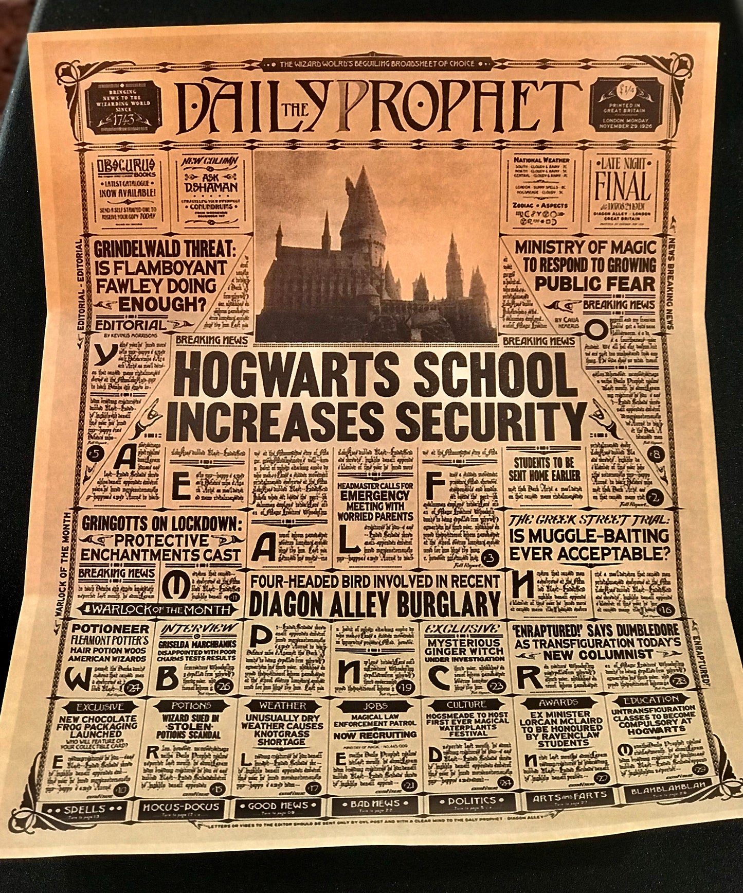 Gifts,Paper Daily Prophet,Harry Potter