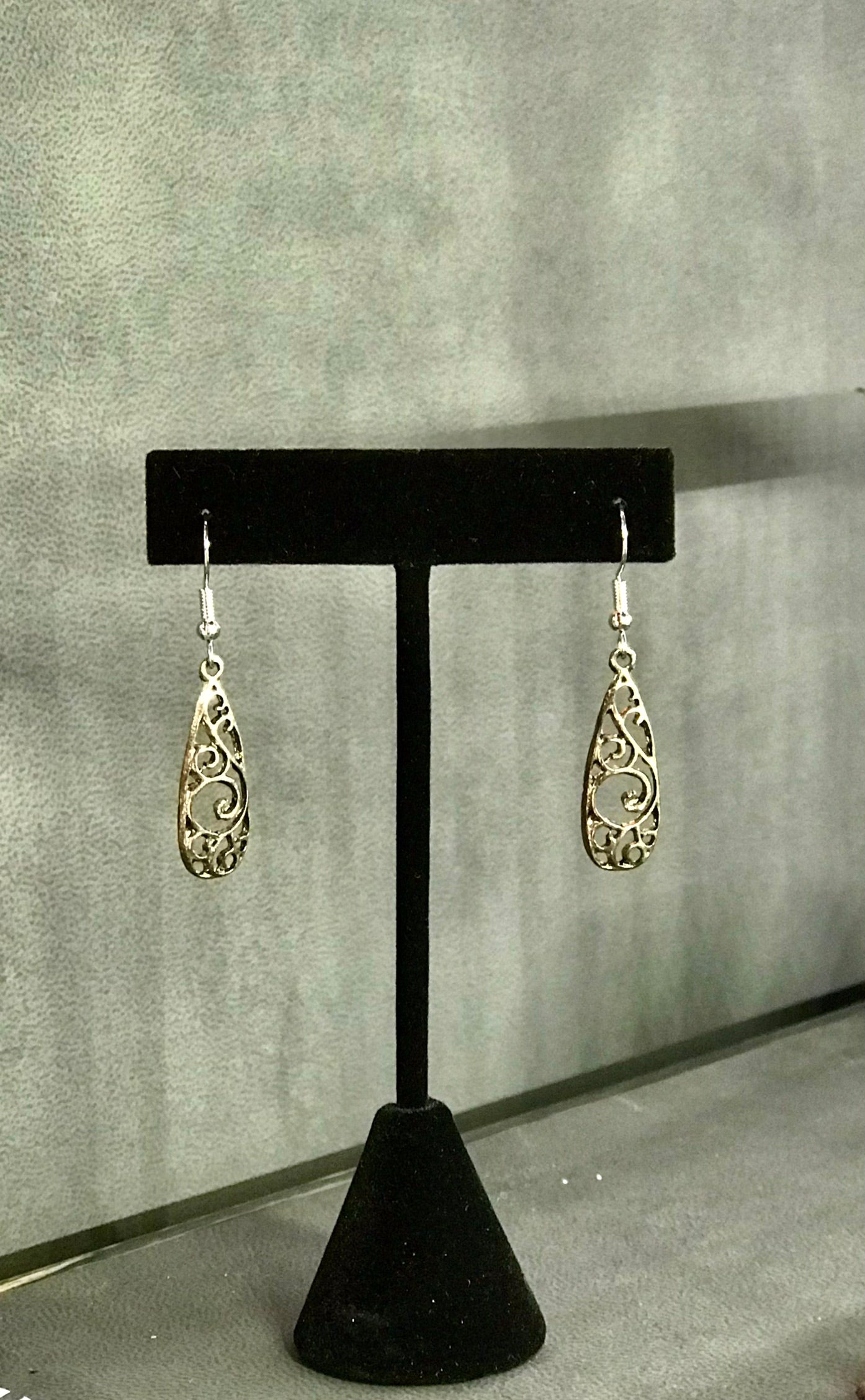 Earring,Filagree,Drop,Sterling Silver