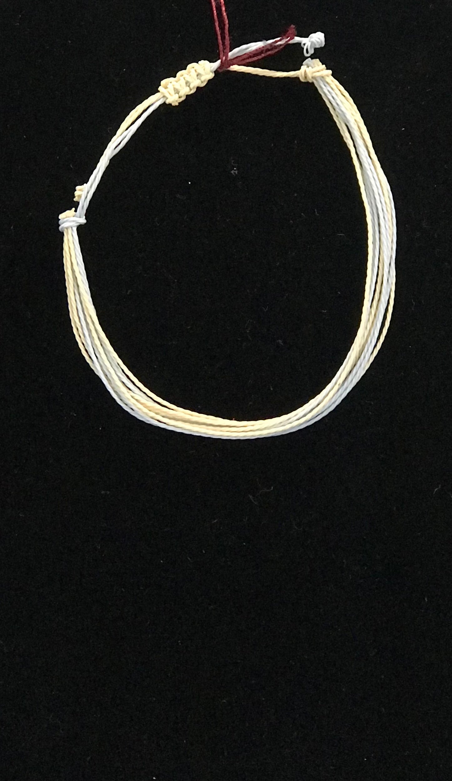 Bracelet,String,Light Blue & Dark Cream
