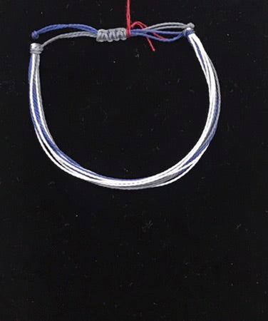 Bracelet,String,Blue,Light Blue & Gray