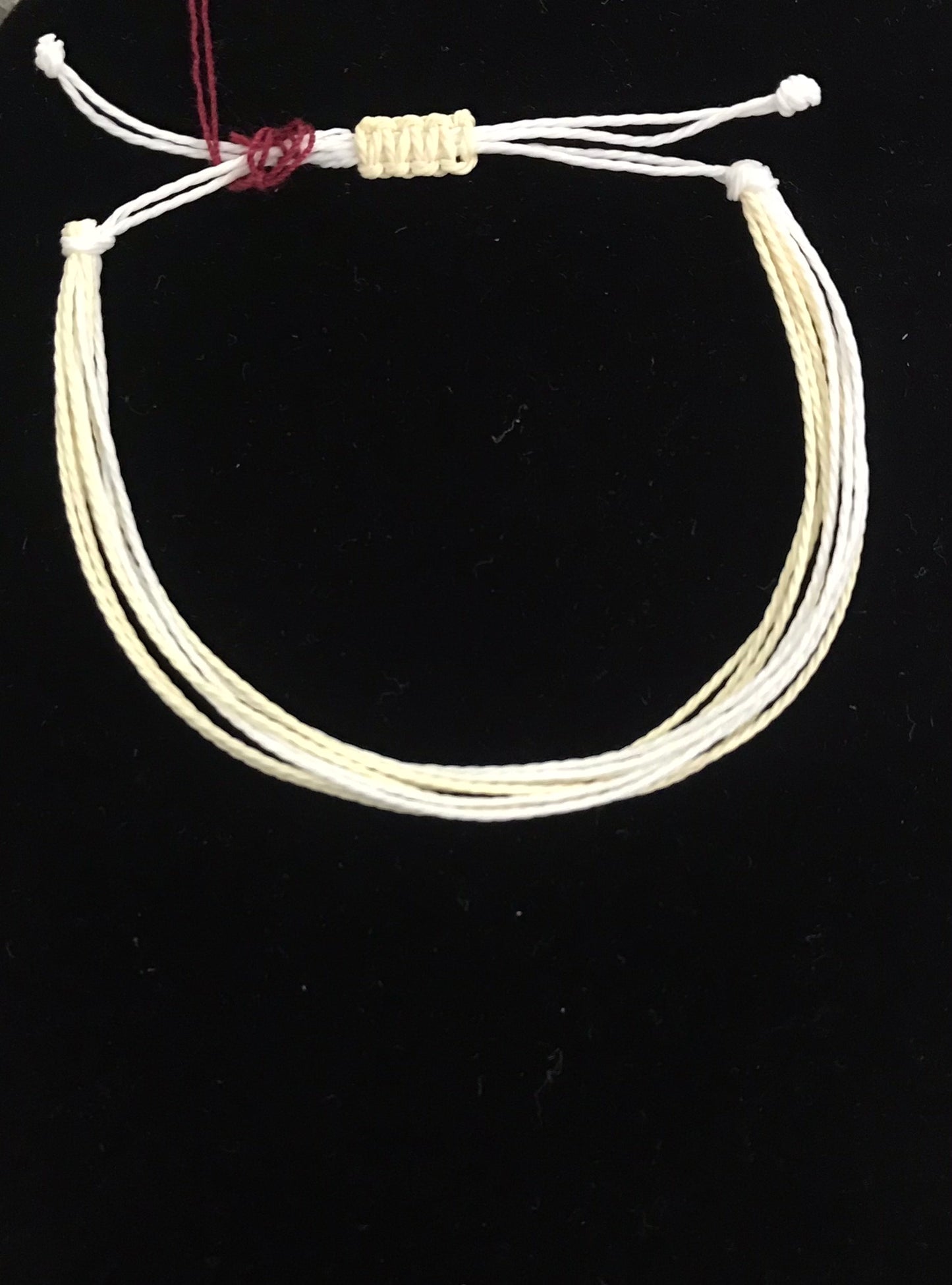 Bracelet,String,Cream & White