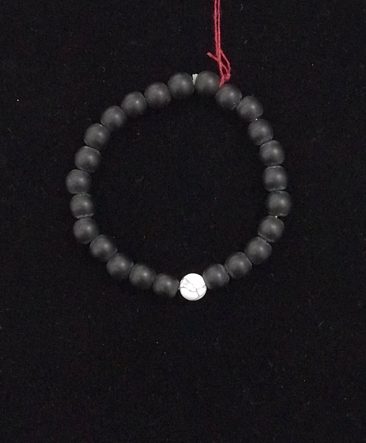 Bracelet,Large Beads,Black and White