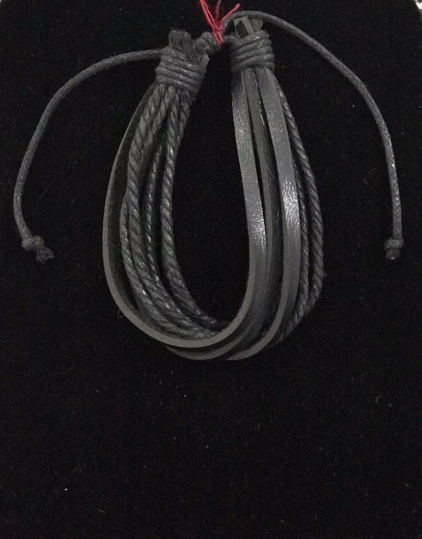 Bracelet,Multi Strand,Leather