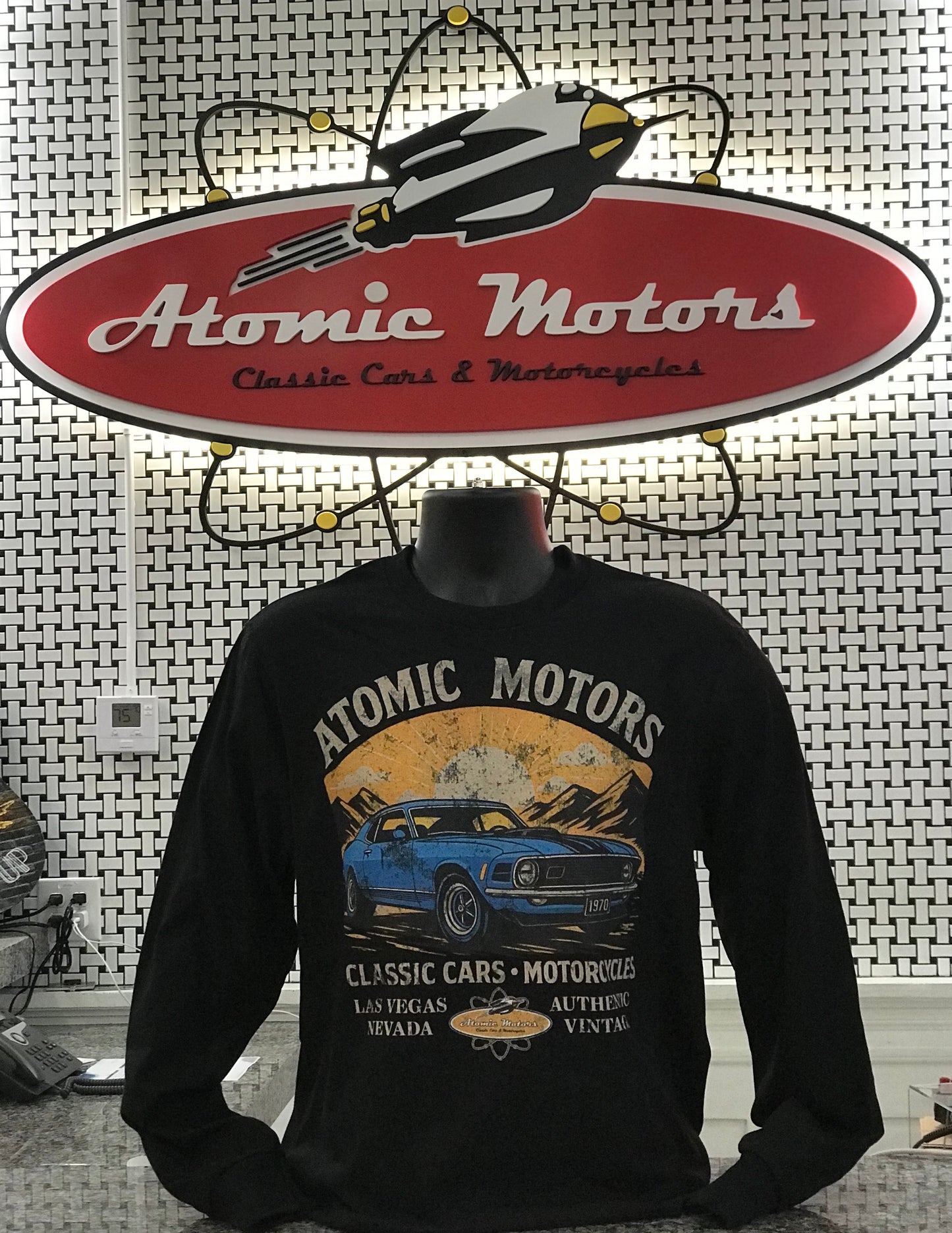 T-Shirt,Long Sleeve,Muscle Car,Black