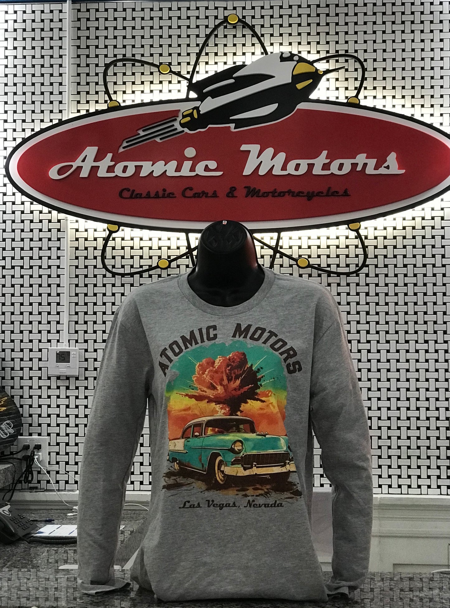 Ladies,Long Sleeve,Atomic Bomb,Grey