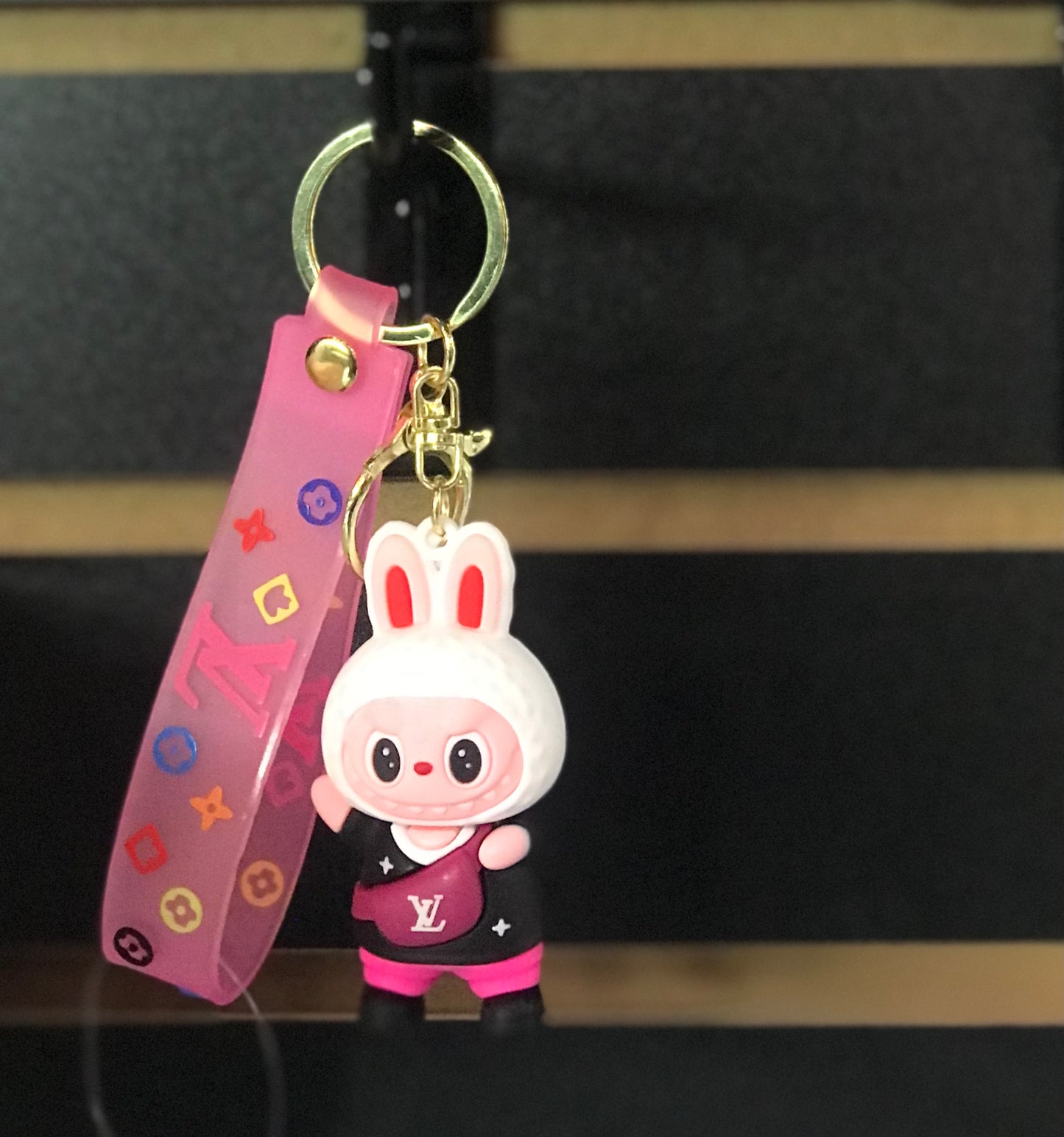 Keychain,Labubu,Louis Vuitton,Blk & Purple