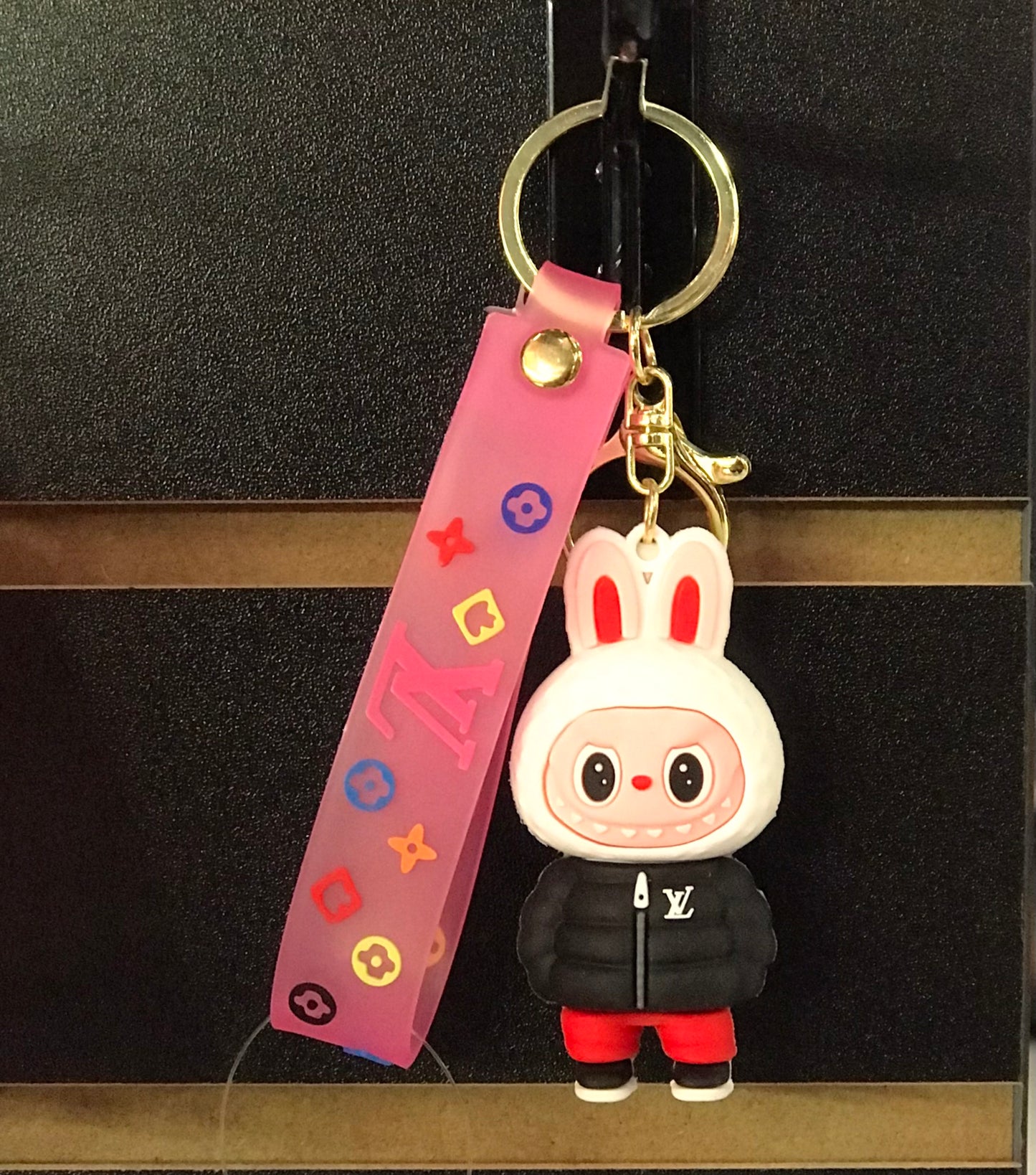 Keychain,Labubu,Louis Vuitton,Red & Black