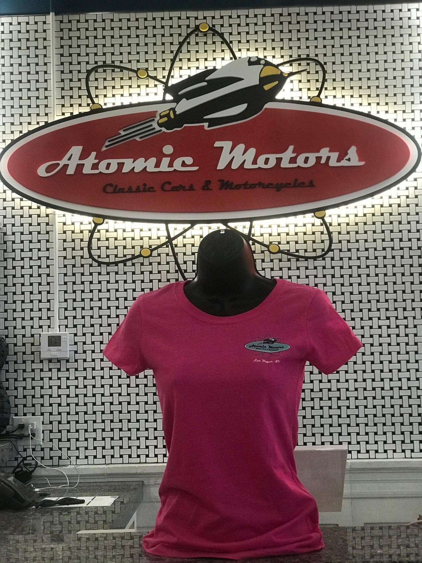 Ladies T-Shirt,Retro Star Vehicle,Raspberry