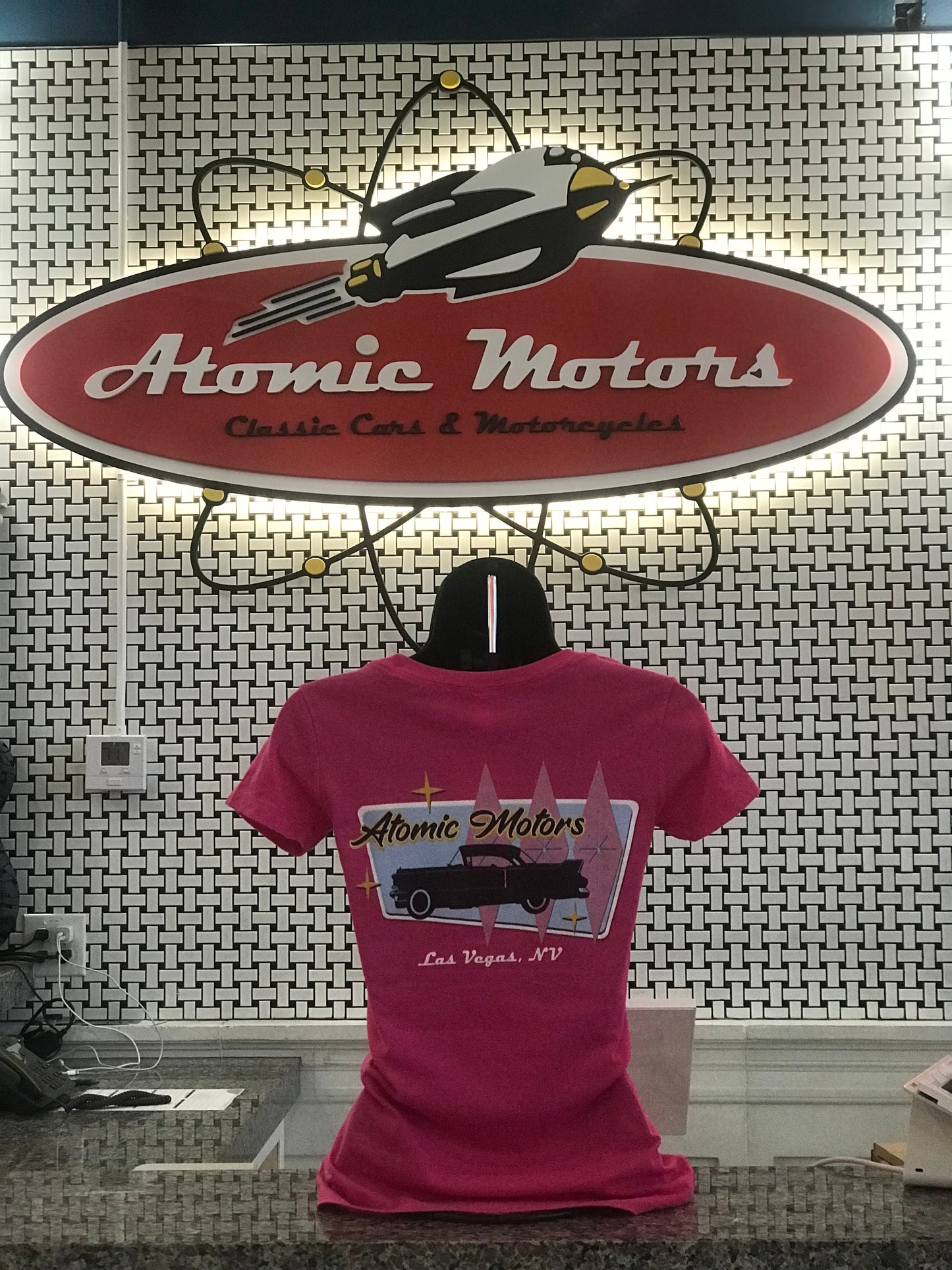 Ladies T-Shirt,Retro Star Vehicle,Raspberry