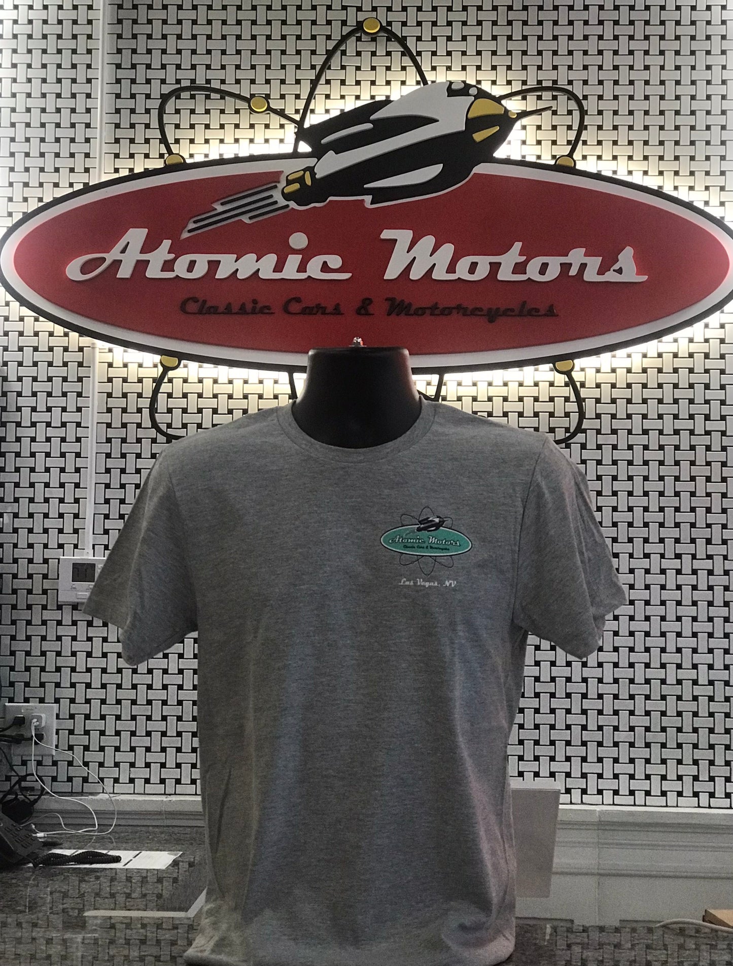 T-Shirt,Atomic Motors,Vintage Drive Thru,Sports Grey