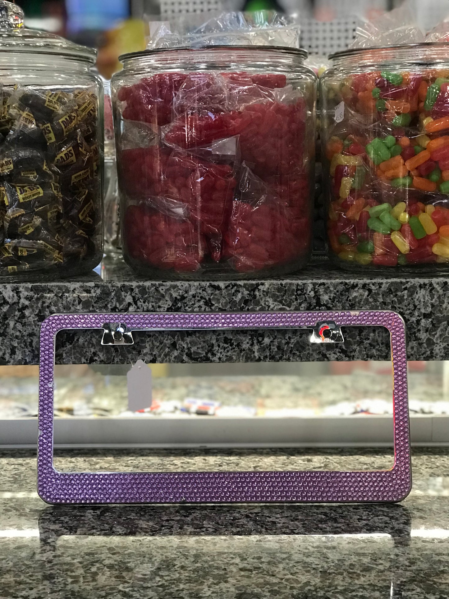 Frame,Car,Purple Rhinestones