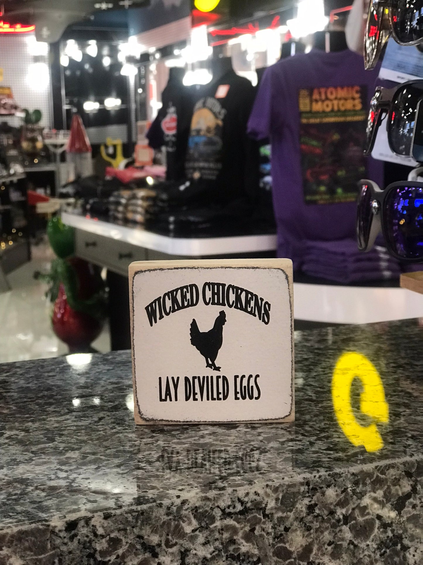 Sign,Wicked Chicken,Shelf Sitter,3.25x3.25