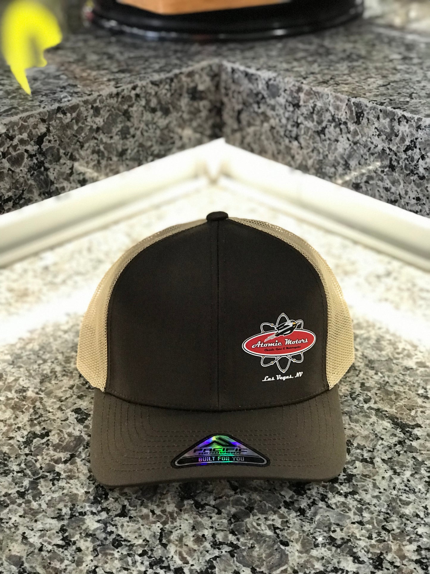 Hat,Atomic Motors,104C,Khaki/Brown