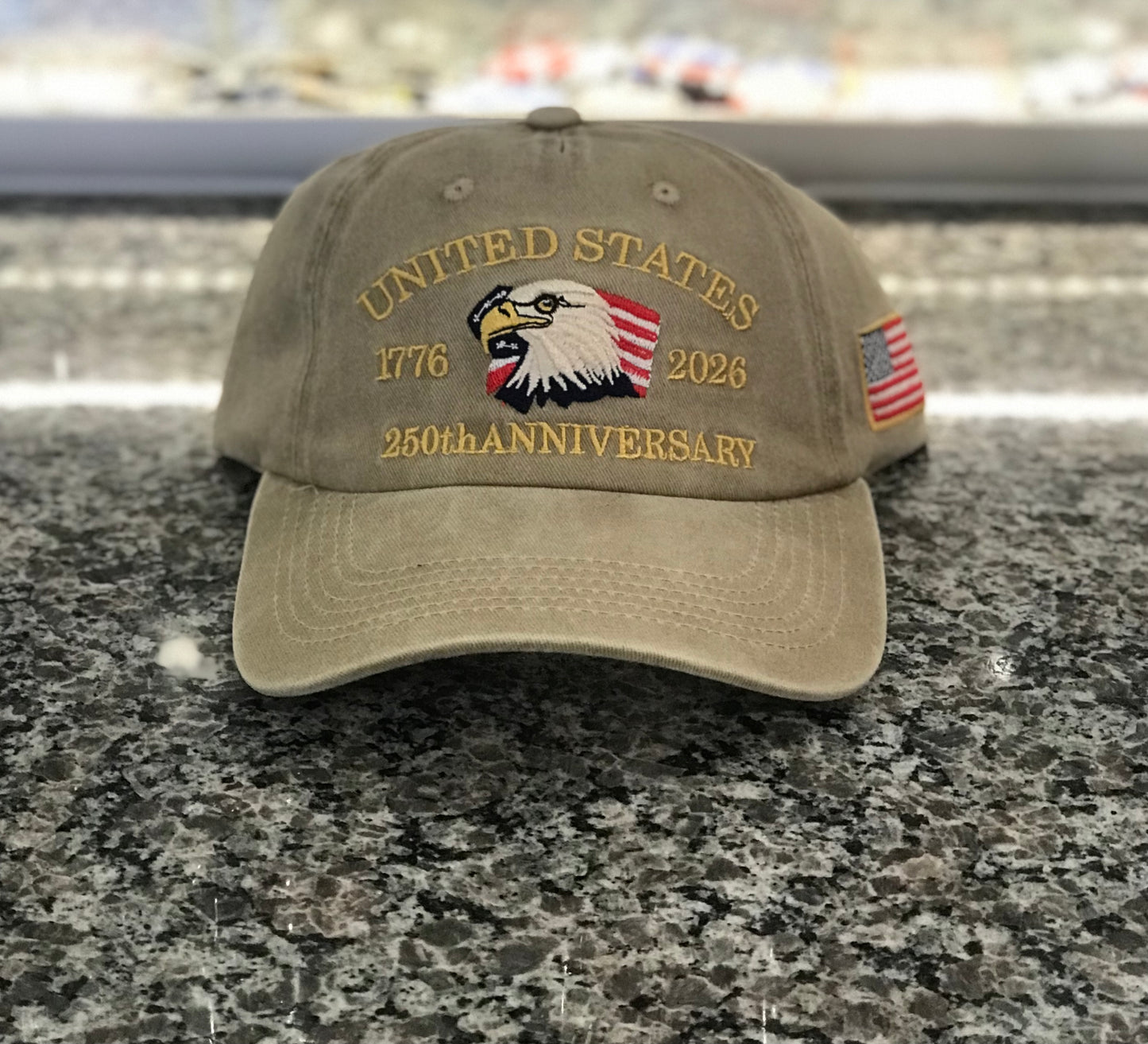 Hat,250TH Annv,Eagle Embroided,Tan