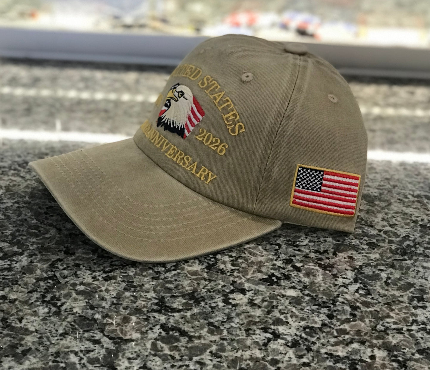 Hat,250TH Annv,Eagle Embroided,Tan