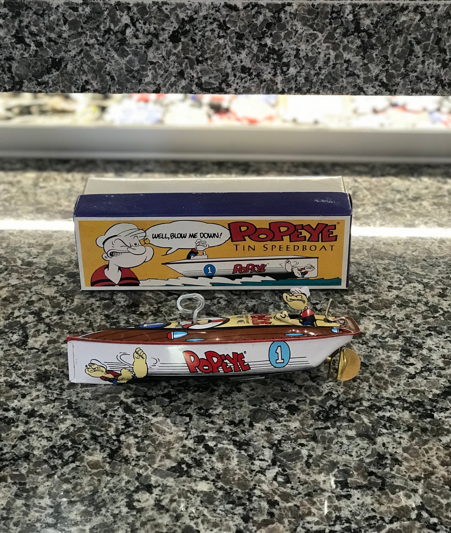 Toy,Popeye,Speed Boat,Wind Up,Collector Series