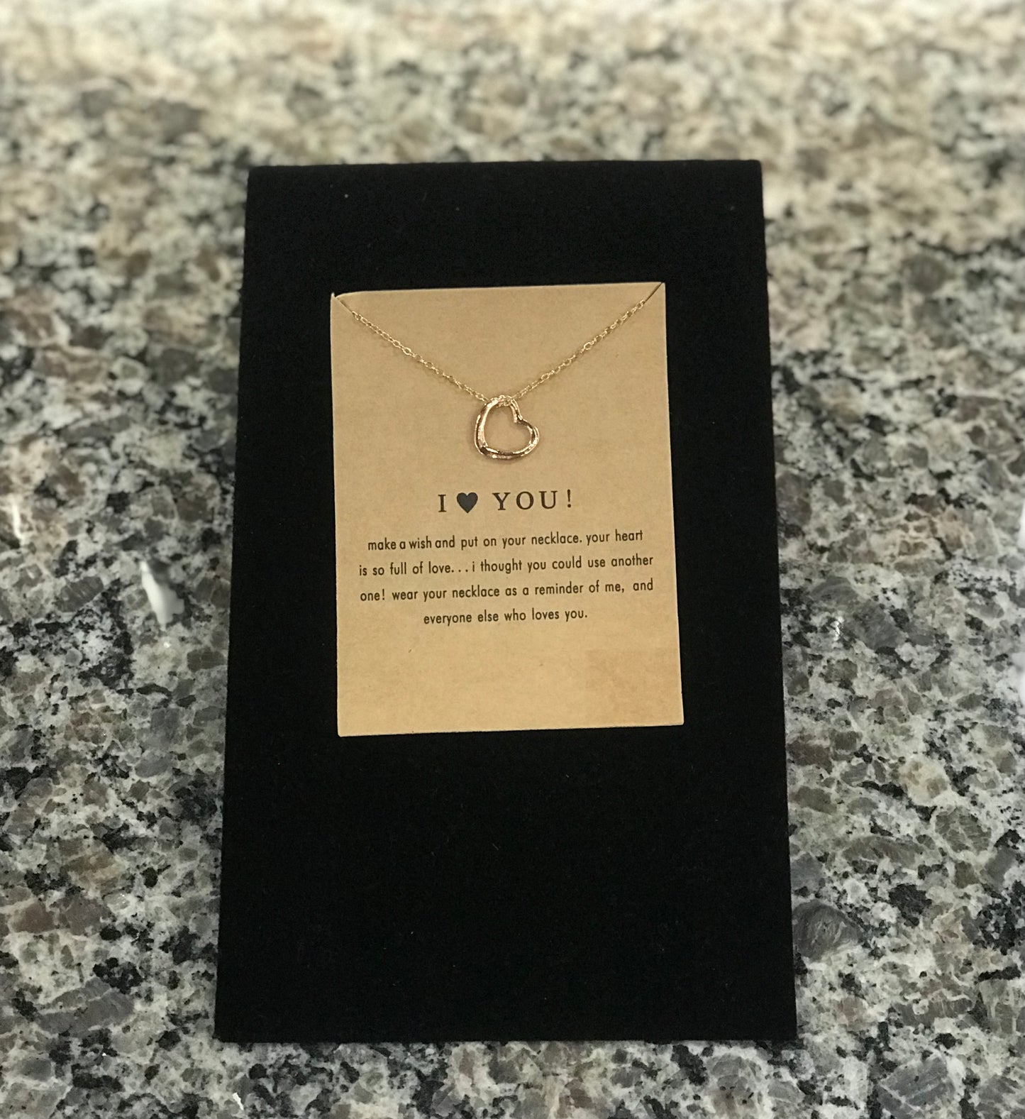 Necklace,I Love You,Open Heart,Gold