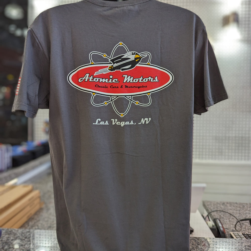 T-Shirt,Atomic Motors,Left Chest,grey