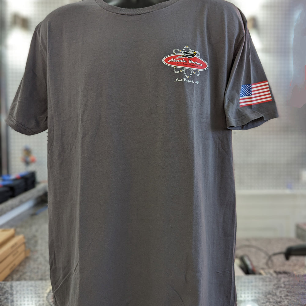 T-Shirt,Atomic Motors,Left Chest,grey
