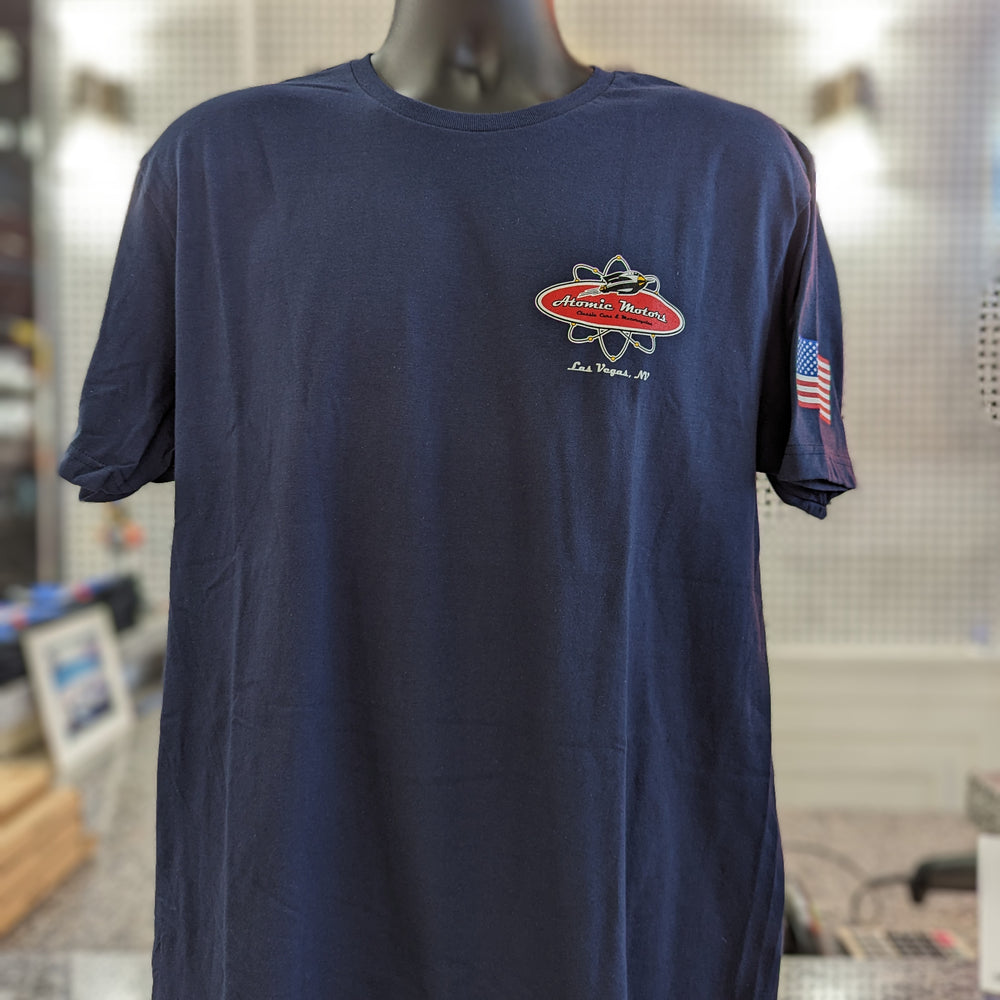 T-Shirt,Atomic Motors,Left Chest,Navy