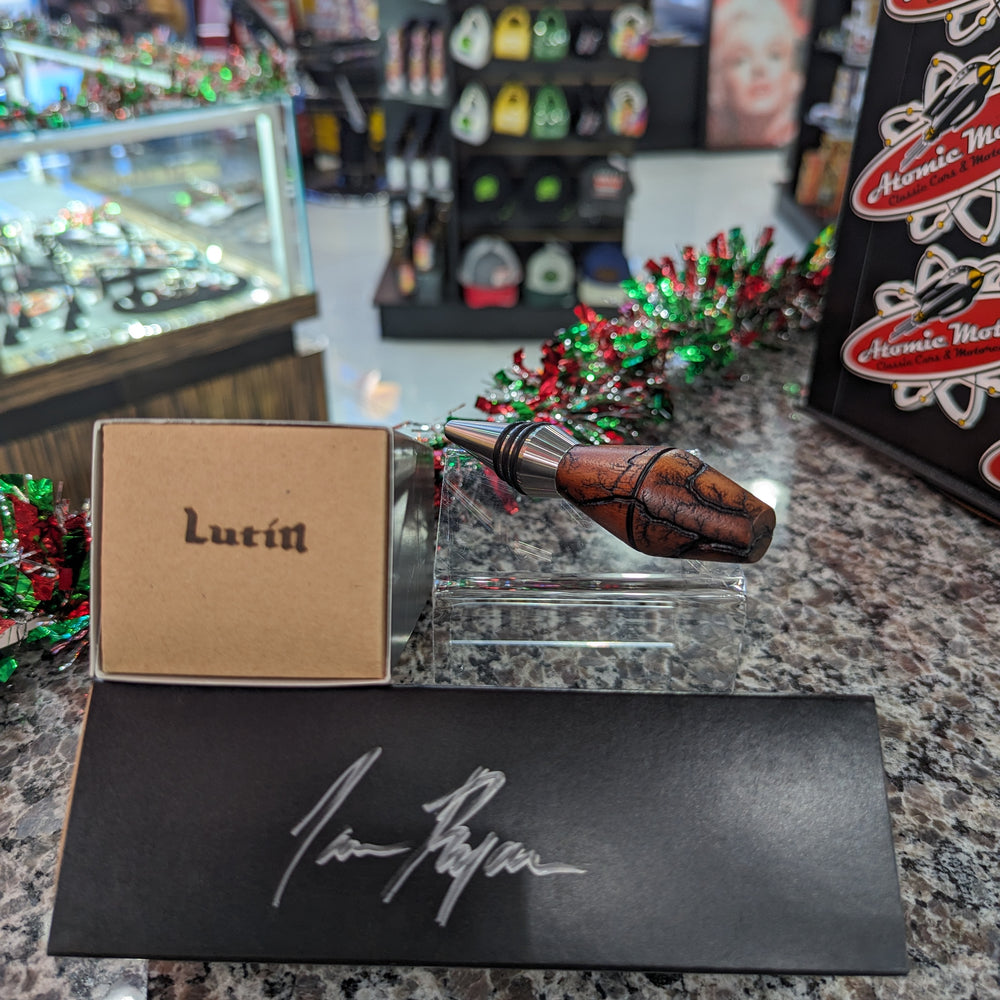 Wood Bottle Stopper,Curly African Mahogany,11